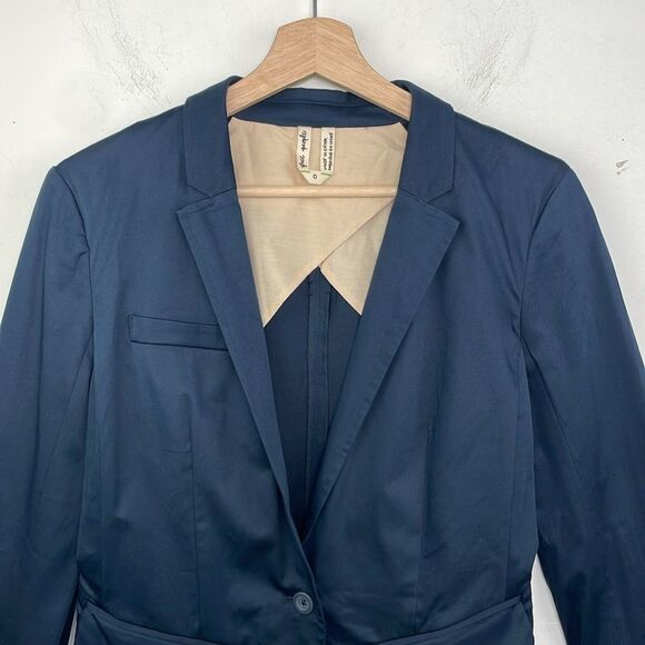 Free People Women's Navy Blazer Y2K size 0 - Picture 3 of 14